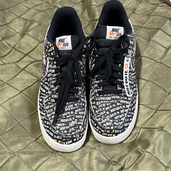 Nike Air Force 1. Just Do It Black Sneakers. 
A06298-001 - Picture 1 of 5